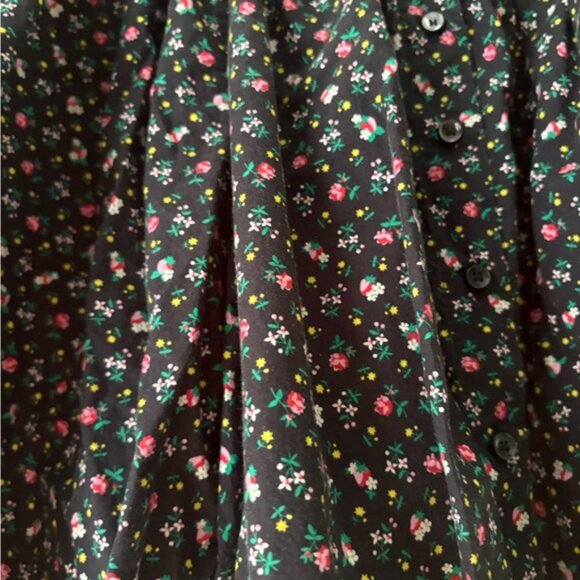 Doen Jeanne Top in Mirbeau’s Garden – Black Floral Peasant Blouse, XS - Picture 3 of 5